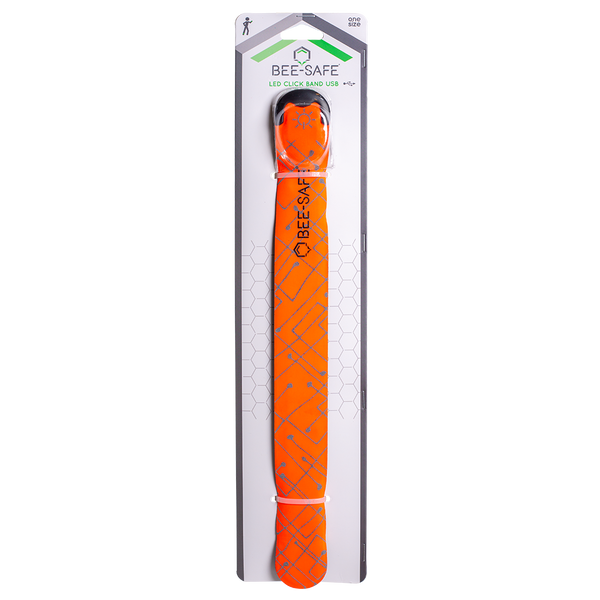 Bee Safe | Led Click Band USB  - orange - one size