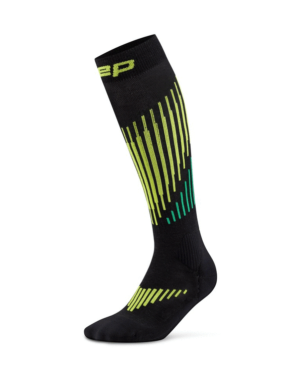 CEP | Core run merino socks 3.0 | Tall | black/lime | Men | V