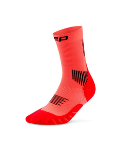 CEP | Core Run Socken 5.0 | Mittelhoch geschnitten | Damen | Neonkoralle | II