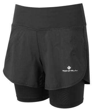 Ronhill | Wmn's Tech 4.5" Twin Short | All Black | S