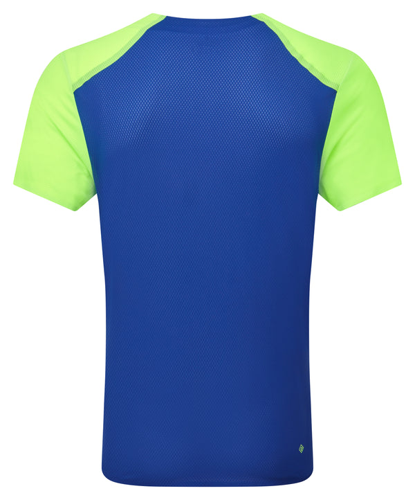 Ronhill | Men's Tech Race S/S Tee | FluoGreen/DarkCobalt | S