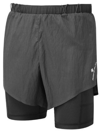 Ronhill | Men's Tech Race Twin Short | All Black | XL