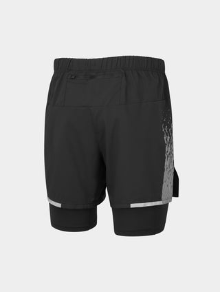 Ronhill | Men's Tech Reflect 5" Twin Short | Black/Reflect | M