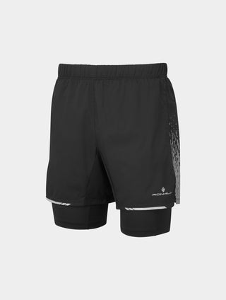 Ronhill | Men's Tech Reflect 5" Twin Short | Black/Reflect | M