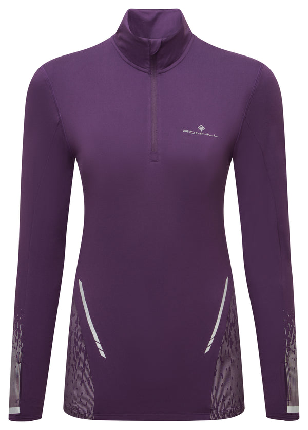 Ronhill | Wmn's Tech Reflect 1/2 Zip | Damson/Reflect | XS