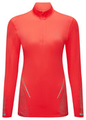 Ronhill | Wmn's Tech Reflect 1/2 Zip | Hot Coral/Reflect | XS