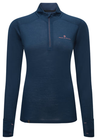 Ronhill | Wmn's Tech Merino 1/2 Zip | Dark Navy/Dusty | XS