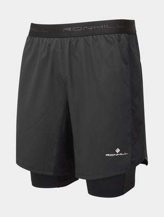 Ronhill | Men's Tech 7" Twin Short | All Black | XL