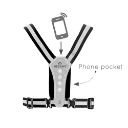 Bee Safe | Led Harness USB Phone Pocket - silver - one size