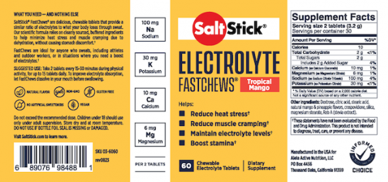 Saltstick | Fastchew bottle | Tropical Mango | 60 tablets
