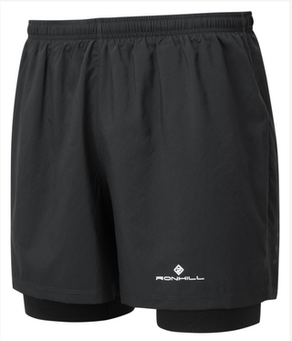 Ronhill | Men's Core Twin Short | Black/Bright White | S
