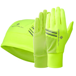 RonHill | Beanie and Glove Set | Fluo Yellow/Black | M/L