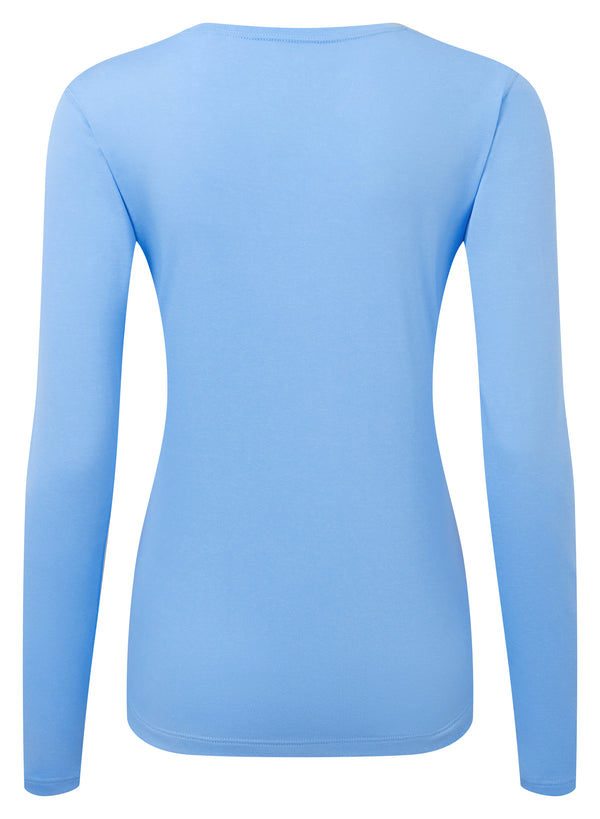 Ronhill | Wmn's Core L/S Tee | Cornflower Blue/Bright White | XS