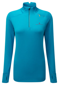 RonHill | Wmn's Tech Prism 1/2 Zip Tee | Kingfisher/Grape | S
