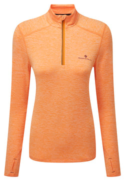 Ronhill | Wmn's Life Practice 1/2 Zip Tee | Mango Marl/Grape | XL
