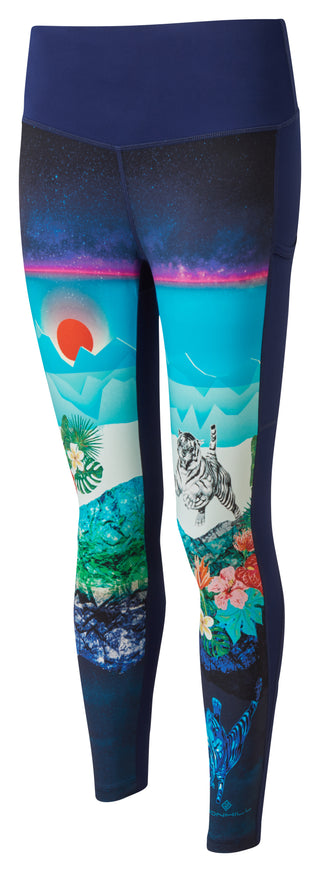 Ronhill | Wmn's Life Crop Tight | Deep Blue Dreamscape | XS