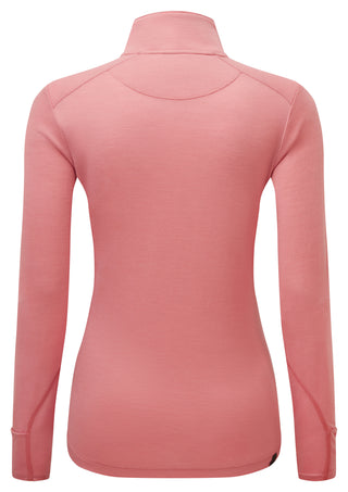RonHill | Wmn's Tech Merino 1/2 Zip | Blush/Cabernet | XL