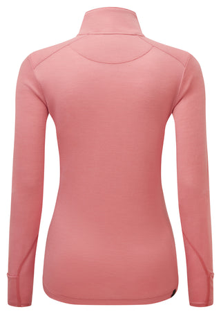 RonHill | Wmn's Tech Merino 1/2 Zip | Blush/Cabernet | M