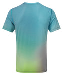 Ronhill | Men’s Tech Golden Hour Tee | Cyan/Acid Lime Merge | Xtra Large